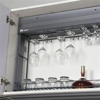 Almacenamiento de botellas de estante de vino colgante con elevación automática