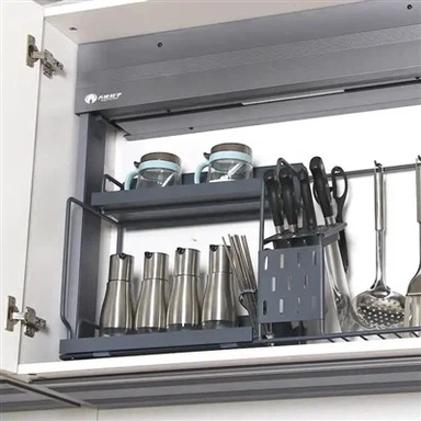 Estante de elevación de automatización de gabinete de accesorios de armario de cocina de diseño moderno