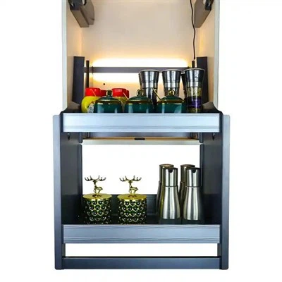 Cesta del tirón del gabinete de elevación eléctrica de la aleación de aluminio de la cocina del restaurante